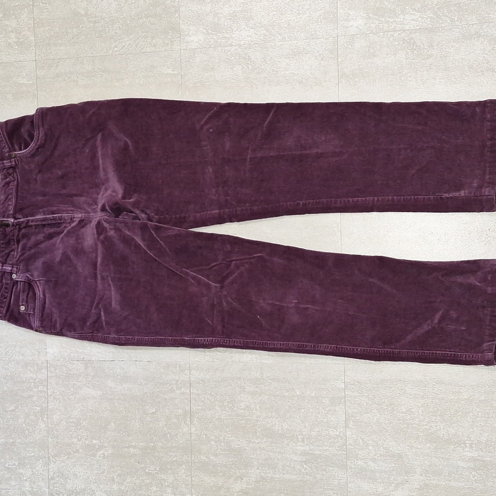 Woolrich Women's Purple Corduroy Straight Fit High Waist Pants